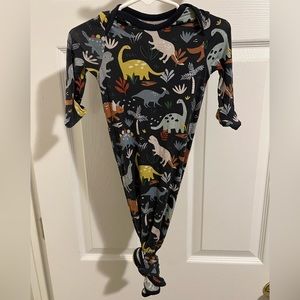 Little Sleepies - Infant Knotted Gown (Navy Jurassic Jungle)